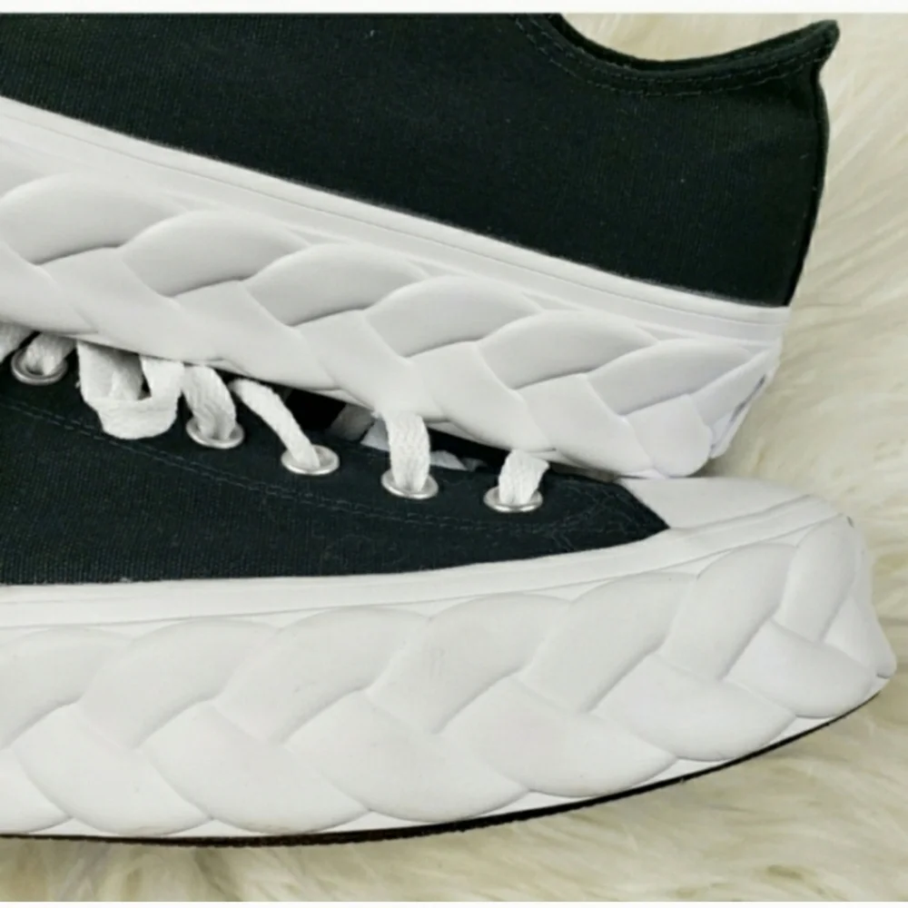Converse Black and White Platform Low Top Sneakers